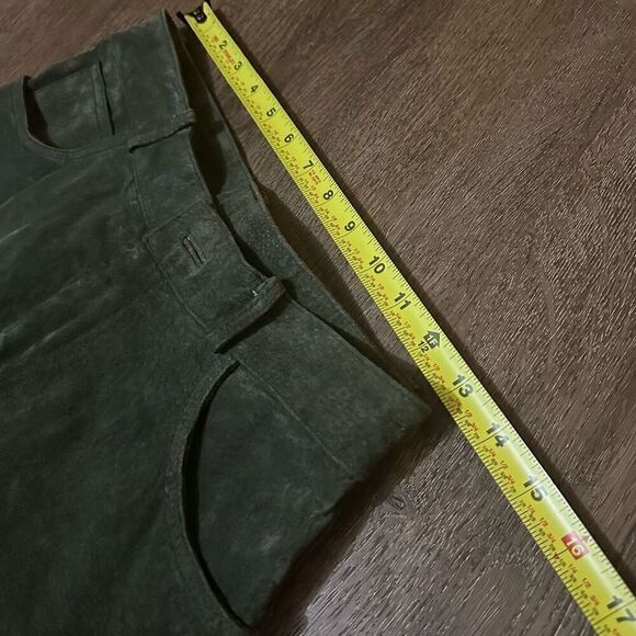 Vintage Cayenne Womens Green Suede Leather High Rise Pants Western Boho Size 10 - Picture 8 of 11
